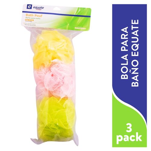 Esponja Para Baño Borla Marca Equate 3 Pack