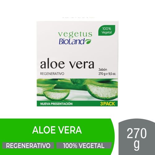 Jabón Corporal Regerativo Bioland Aloe Vera 3 pack - 270 g