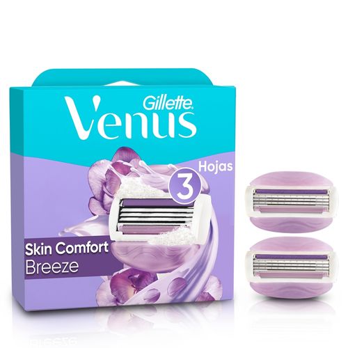 Repuesto para Rasuradora Mujer Gillette Venus Breeze con 3 Hojas - 2 Uds