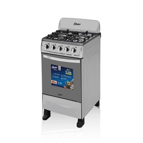 Cocina Oster de gas de 4 quemadores 20 pulgadas acero inoxidable