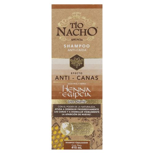 Shampoo Tío Nacho Efecto Anti-canas Henna Egipcia - 415 ml