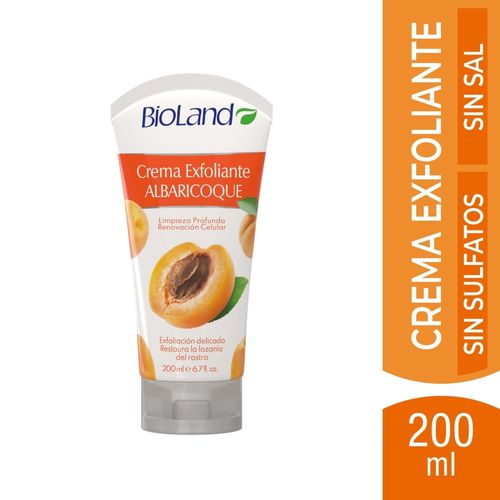 Crema Bioland Exfoliante Con Albaricoque, Limpieza Profunda - 200ml