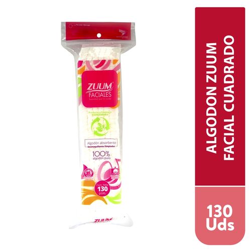 Algodón Zuum facial cuadrado -130 uds