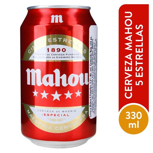 Creveza Mahou 5 estrellas -330 ml