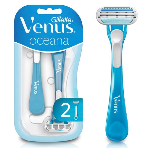 Rasuradora para Mujer Gillette Venus Oceana con Aloe y 3 Hojas - 2 Uds