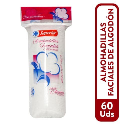 Pad Superior Redonda Glicerina - 60 Unidades