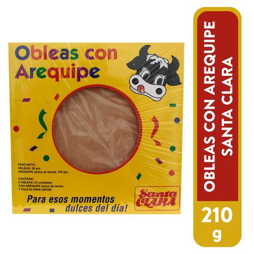 Obleas Santa Clara Con Arequipe - Obleas 90g, Arequipe 120g