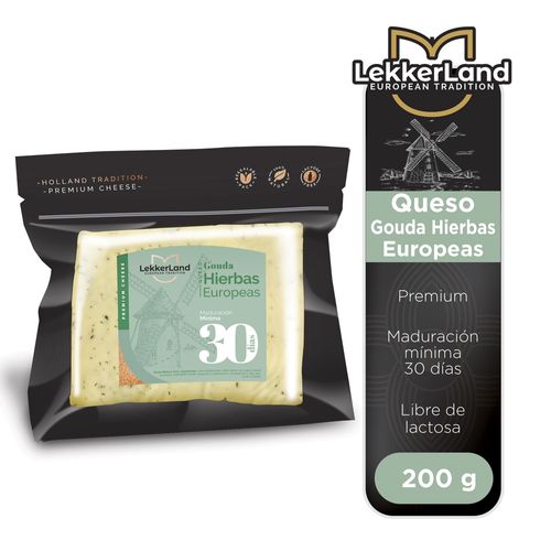Queso Lekkerland Gouda Hierbas Europeas - 200 g