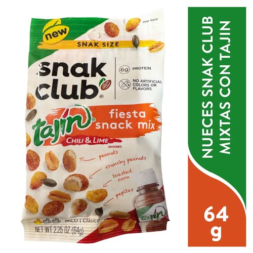 Nueces Snak Club Mixtas Con Tajin 63gr