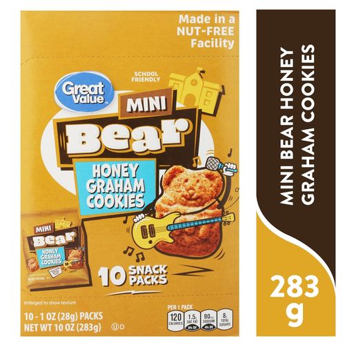 Galletas Great Value Mini Ositos con Miel 10 PACK - 283 g