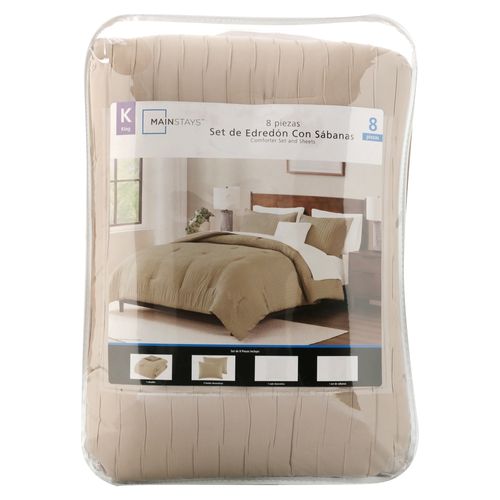 Ms Edredon Axel 8pzs K Taupe Ea