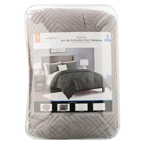 Edredon Mainstays lark gris - 8 piezas