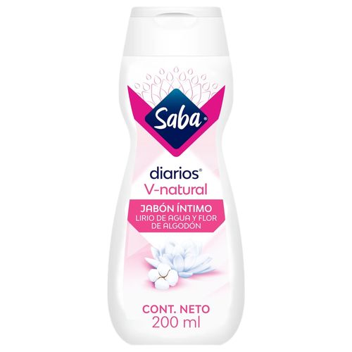 Jabón Íntimo Saba V-Natural Lirio De Agua Y Flor De Algodón - 200ml