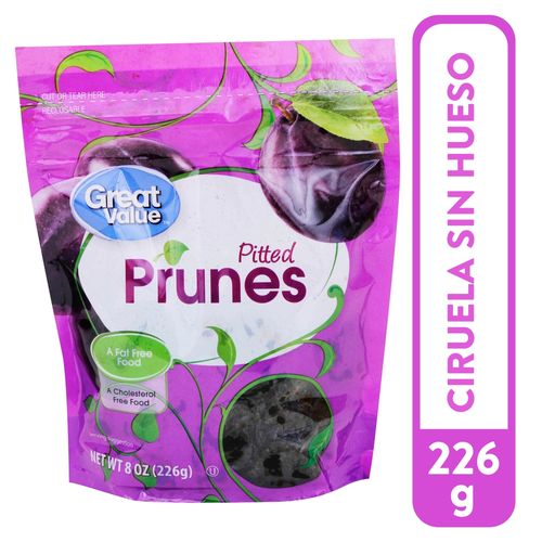Ciruela Great Value Sin Hueso Bolsa -226 g