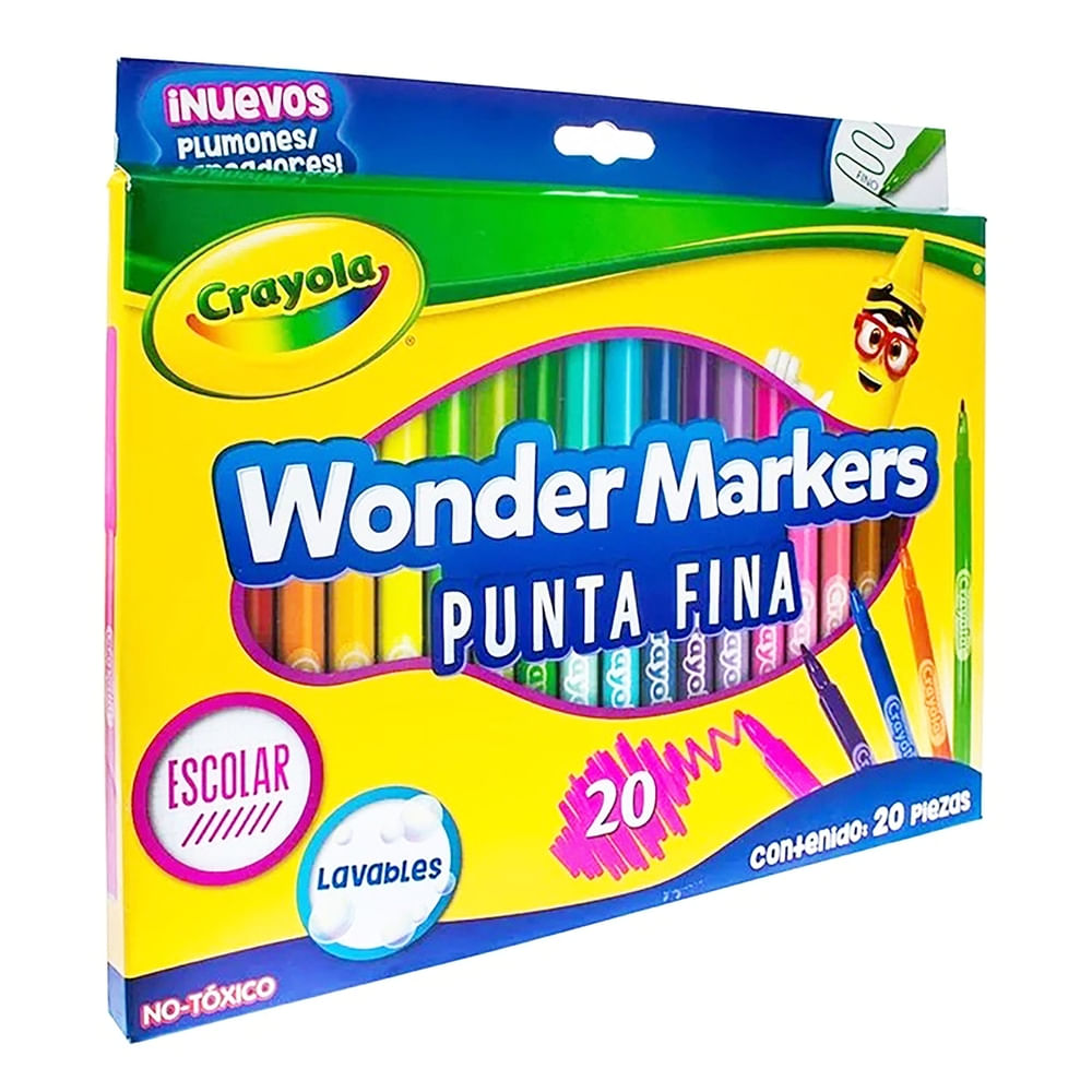 Comprar Marcadores Crayola wonder punta fina 20 Uds Walmart Guatemala  Walmart Comprá Online Entrega a Domicilio Rápida y Segura