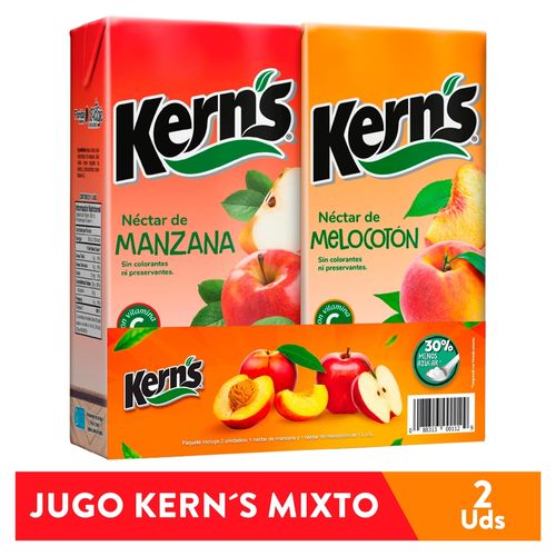 Nectar Kern's Mixto Tetra, Melocotón Y Manzana 2 Pack - 2000ml