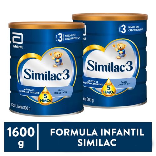 Fórmula Infantil Similac® 3, Niños En Crecimiento  2 Pack -  800g