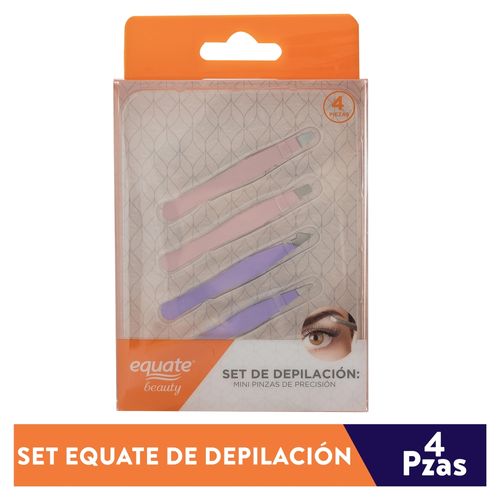 Mini Pinzas Para Depilacion Marca Equate Set - 4 Piezas