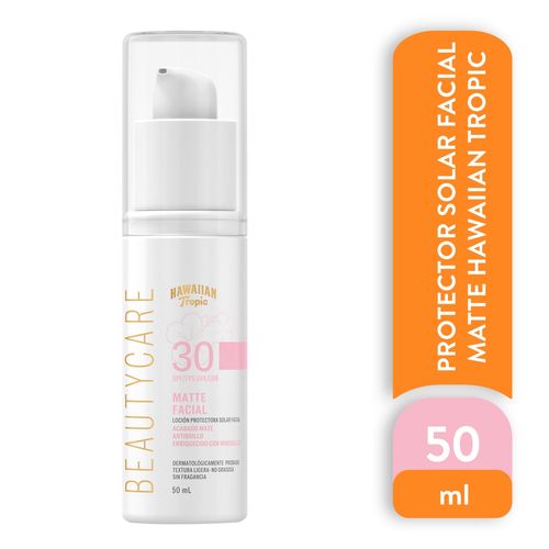 Protector solar facial Hawaiian Tropic beauty care matte FPS 30 - 50 ml