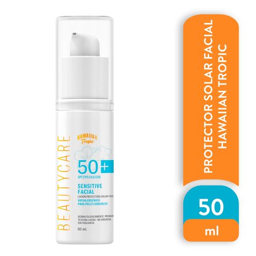 Protector solar facial Hawaiian Tropic beauty care sensitive FPS 50 - 50 ml