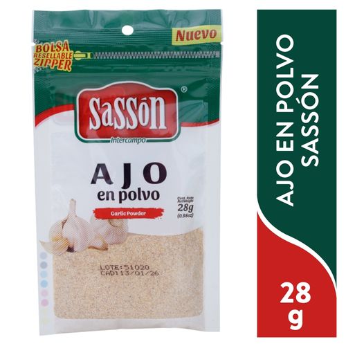Ajo Puro En Polvo Sasson Zipploc 28gr