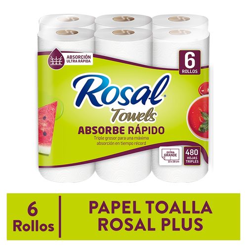 Toalla De Papel Rosal 80 Hojas 6ea