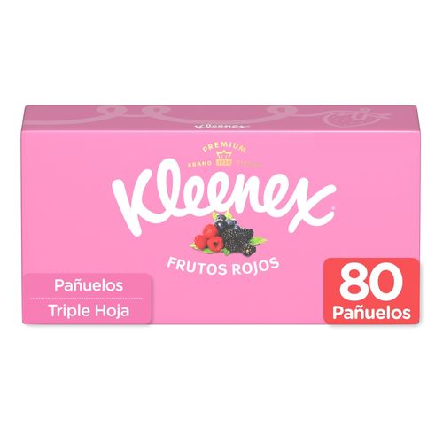 Pañuelos Faciales Kleenex Frutos Rojos - 80 Unidades