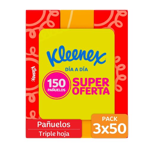 Pañuelos Faciales Kleenex - 3x50 Unidades