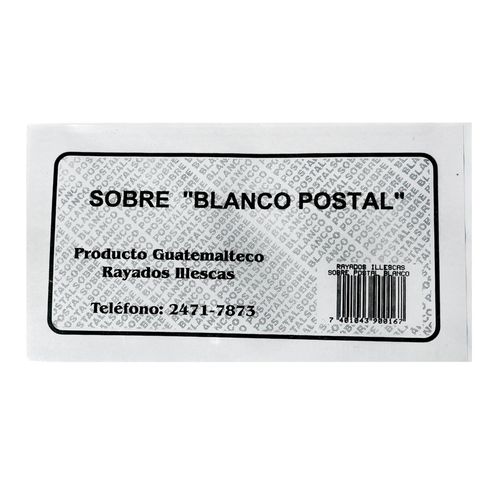 Sobre postal Illescas color blanco - 50 Uds