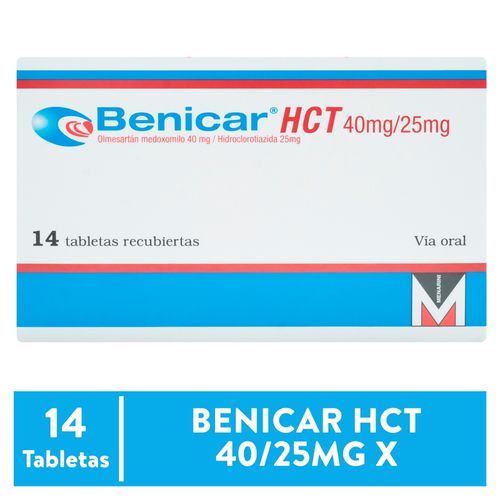 Benicar Hct Menarini 40/25 Mg X 14 Tabletas