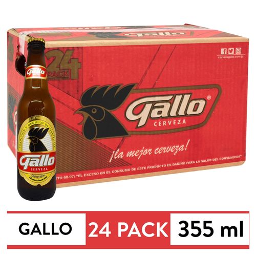 24 Pack Cerveza Gallo Botella - 355ml