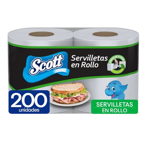 Servilletas Scott Blanca en Rollo - 200 Uds