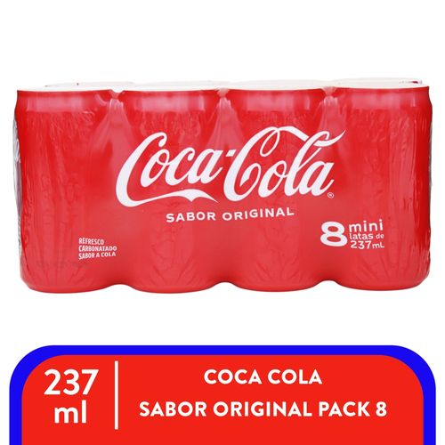 Gaseosa Coca Cola Regular Mini Lata 8 pack - 1.896 L