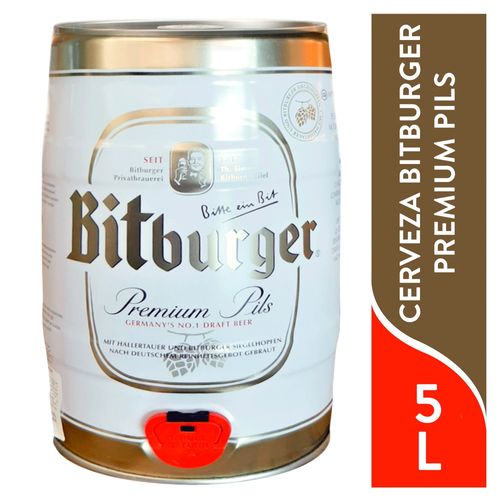 Artesanales e Importadas Bitburger Bitburger Cerveza Premium Pils 5000ml