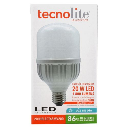 Tecnolite, BOMBILLO LED 20W100-240V6500KE271800LM