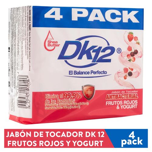 Jabón de tocador Dk12 frutos rojos y yogurt 4 pack - 400 g