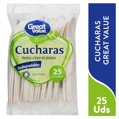 Cuchara Desechable Marca Great Value Jumbo - 25 Unidades