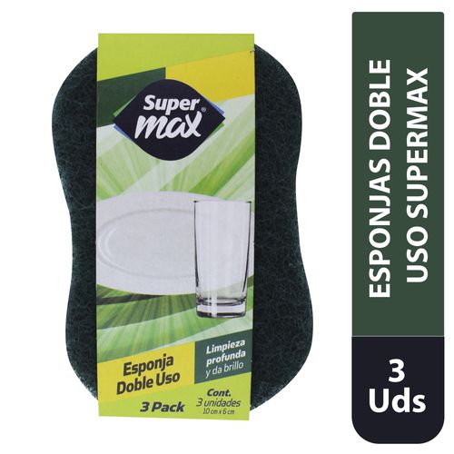 Esponjas Lava Platos Doble Uso Marca Supermax - 3 Unidades