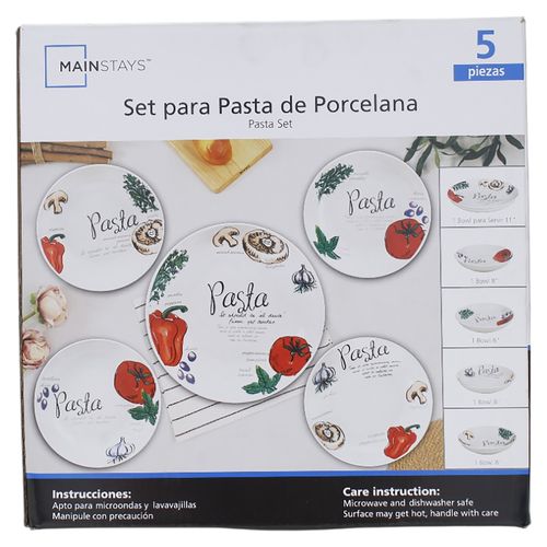 Ms Set De Porcelana Para Pasta 5pzs