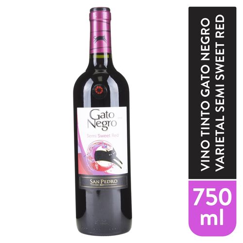 Vino Gato Negro Semi Sweet Rojo San Pedro -750ml