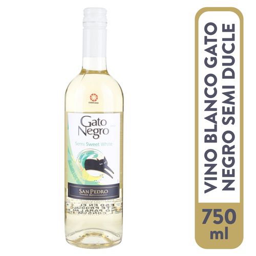 Vino Gato Negro Semi Sweet Blanco San Pedro -  750ml