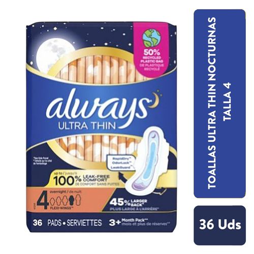 Always Ultrathin Noct Talla 4 De 36u