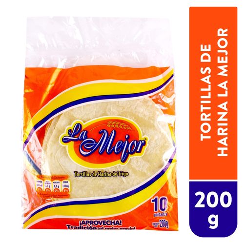 Tortilla de harina La Mejor mediana 10 Uds - 200 g