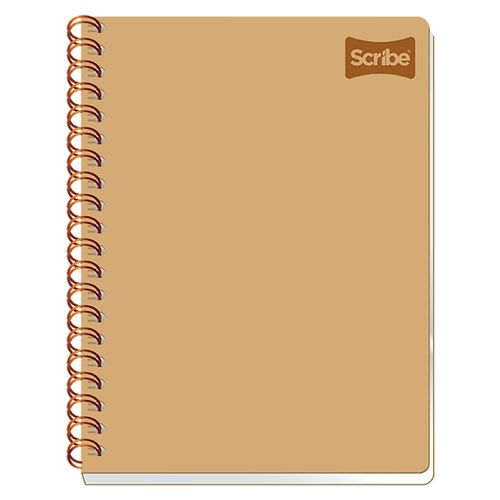 Cuaderno Scribe espiral cuadro color café