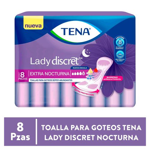 Toalla Lady discret nocturna - 8 Uds Toallas Para Incontinencia Tena ® Lady Discret Extra Nocturna - 8 Unidades