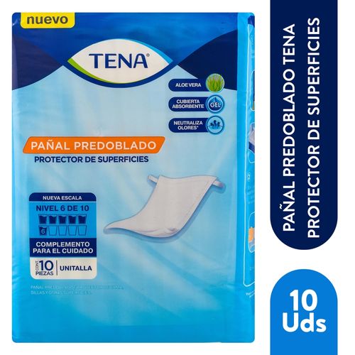 Pañales predoblados Tena protector de superficies - 10 Uds