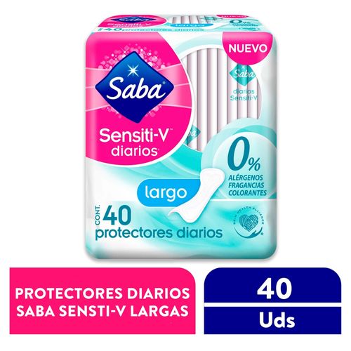Protectores Diarios Saba Sensiti-V Largos -  40 Unidades
