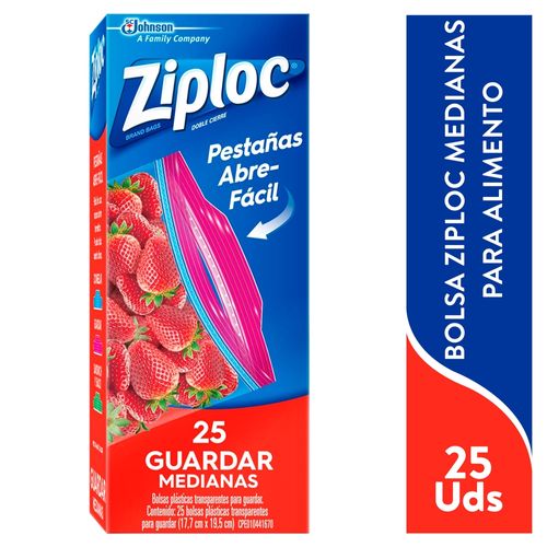 Bolsa Reutilizable Ziploc  Medianas Para Guardar - 25 Unidades