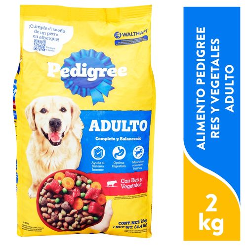 Alimento seco Pedigree para perros adultos sabor res y vegetales - 2 kg