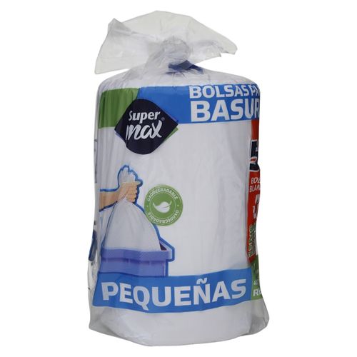 Bolsa Para Basura Marca Supermax Color Blanca Roll Pequeño - 50 Unidades